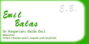 emil balas business card