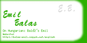 emil balas business card